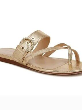 Veronica Beard Salva-3 Slides Women's Sandals Gold 7.5